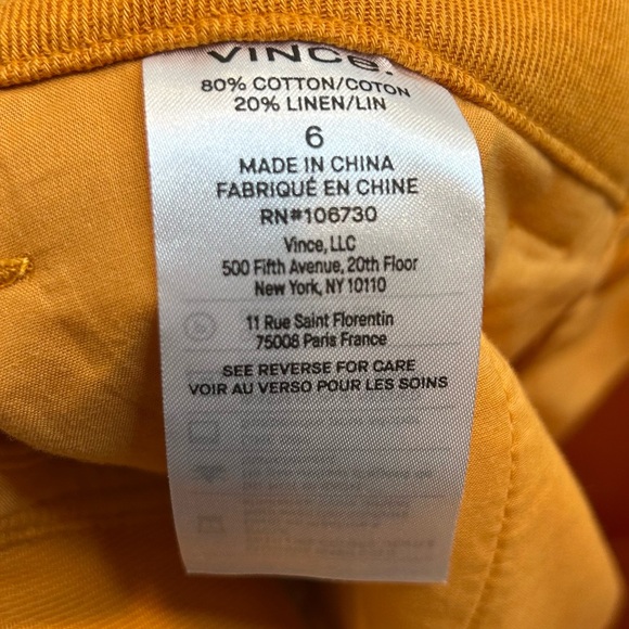 VINCE Belted Twill Linen-blend Short In Burnt Orange - Picture 12 of 12